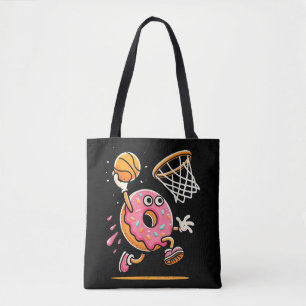 Bolsa Tote Rosquinha Engraçada, Comida de basquetebol, Dunbal