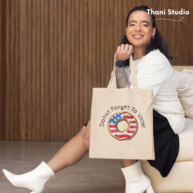 Bolsa Tote Rosquinha Engraçada Esqueça de Votar a Luz (Criador carregado)