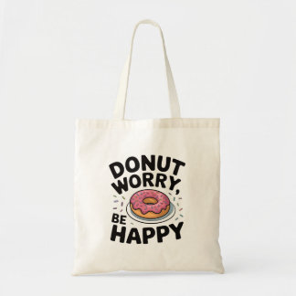 Bolsa Tote Rosquinha Preocupada, Seja Feliz - Rosquinha Engra