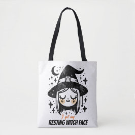 Bolsa Tote Rosto de Bruxa Relaxada