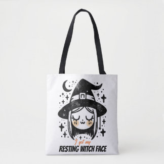 Bolsa Tote Rosto de Bruxa Relaxada