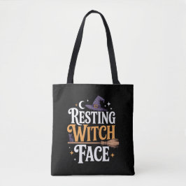 Bolsa Tote Rosto de Bruxa Relaxada - Halloween elegante e ass