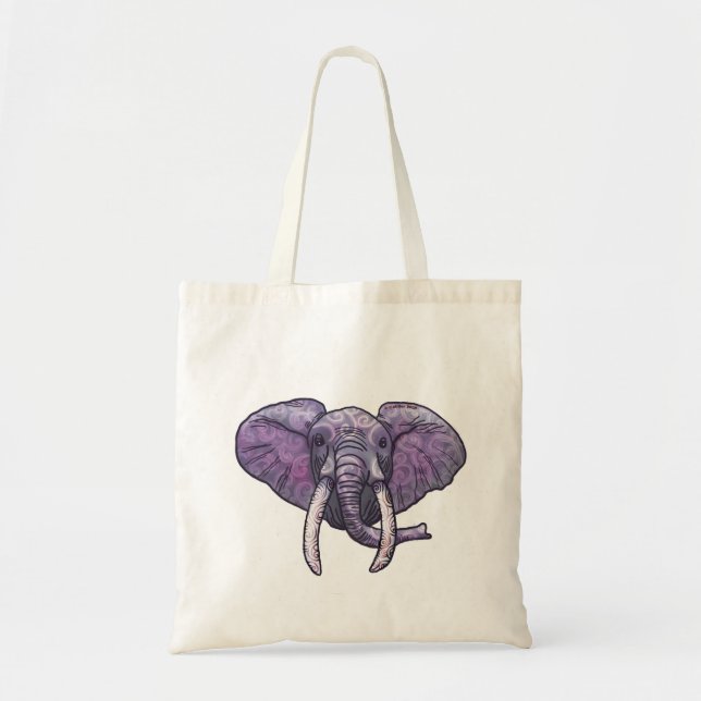 Bolsa Tote Rosto de Elefante Violeta (Frente)