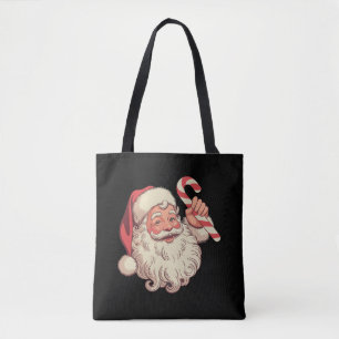 Bolsa Tote Rosto engraçado de Papai Noel de Natal antigo