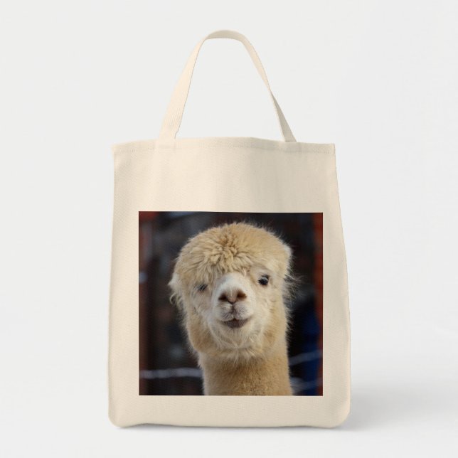 Bolsa Tote Rosto fofo de alpaca       (Frente)