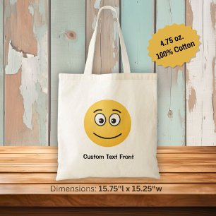 Bolsa Tote Rosto sorridente com barra de ferramentas de olhos