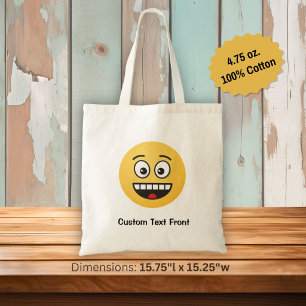 Bolsa Tote Rosto sorridente com Saco Tote Aberto