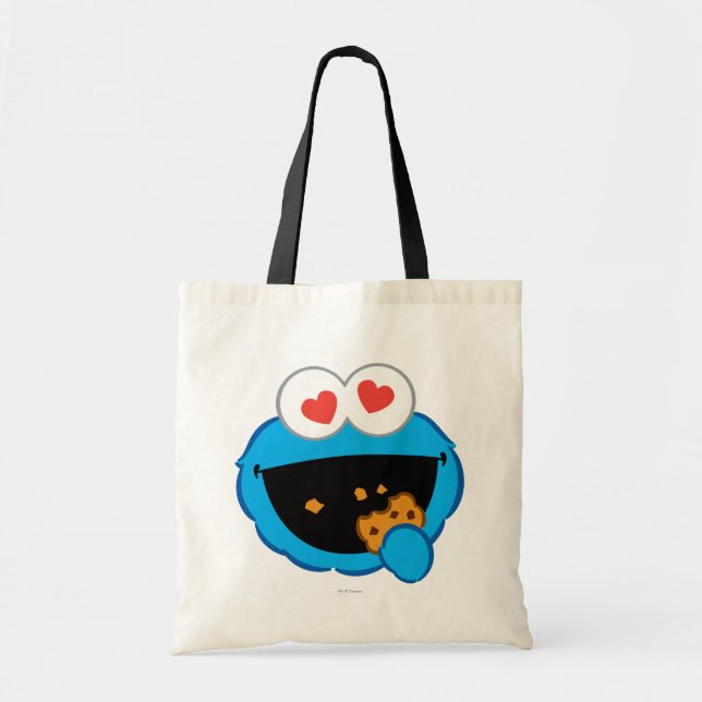 Bolsa Tote Rosto Sorridente de Biscoito com Olhos em Forma de (Frente)