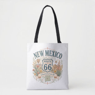 Bolsa Tote Rota 66 do Novo México Alma do Deserto Boho