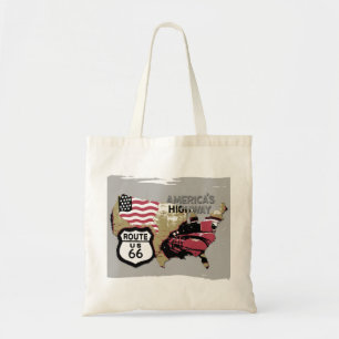 Bolsa Tote Rota 66 do vintage