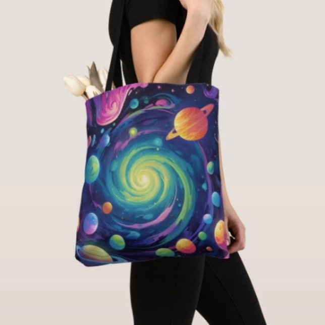Bolsa Tote Rotação Planetária (Tote Bag — 100% polyester, black laminated lining 100% cotton web hand. Made in the USA.

)