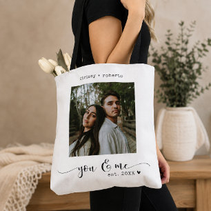 Bolsa Tote Roteiro de Foto Branco Minimalista Moderno