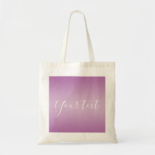 Bolsa Tote Roteiro de texto branco e ombre suave mauve editáv