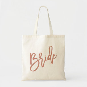 Bolsa Tote Roteiro Dourado cor-de-rosa da noiva