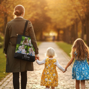 Bolsa Tote Roteiro Estabelecido pela Mamãe Preto 3 Foto