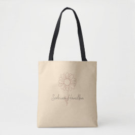 Bolsa Tote Roteiro Personalizado Cute Daisy Bege Elegante