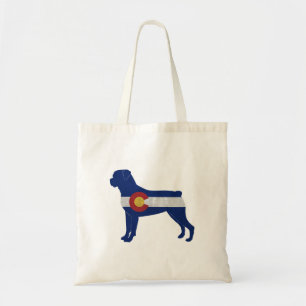 Bolsa Tote Rottweiler Dog Breed Colorado Flag Silhouette