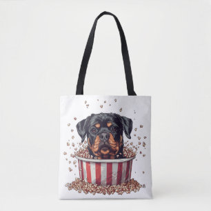 Bolsa Tote Rottweiler Filme de Cachorro Pipoca