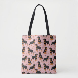 Bolsa Tote Rottweiler Ossos de Cachorro e Saco de Toques