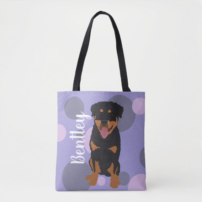 Bolsa Tote Rottweiler Personalizado (Frente)