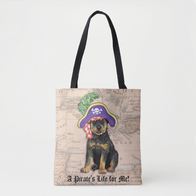 Bolsa Tote Rottweiler Pirate (Frente)