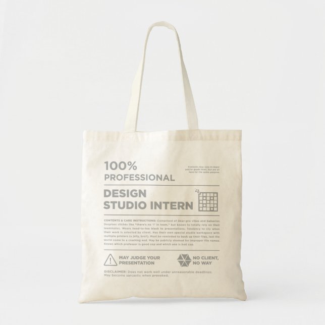 Bolsa Tote Rótulo de Cuidado do Estúdio de Design Kean MGC (Frente)