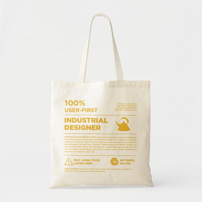 Bolsa Tote Rótulo de Cuidados de Design Industrial Kean MGC (Frente)
