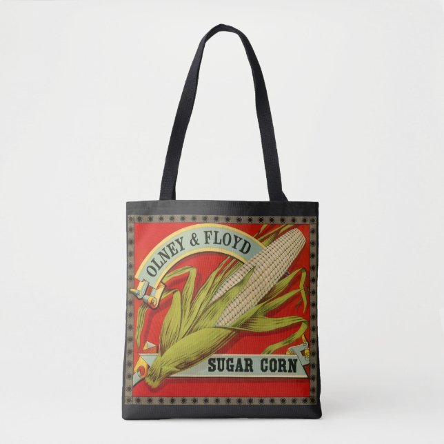 Bolsa Tote Rótulo de Legume Antigo, Milho Doce Olney & Floyd (Frente)