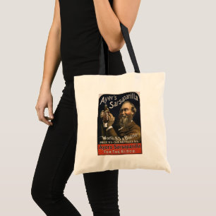 Bolsa Tote Rótulo de Produto Antigo, Bebida Sarsaparilla da A