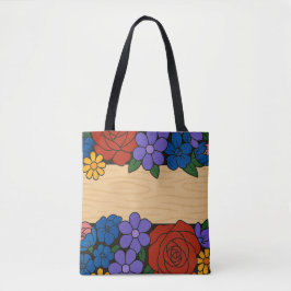 Bolsa Tote Rótulo do nome da flor