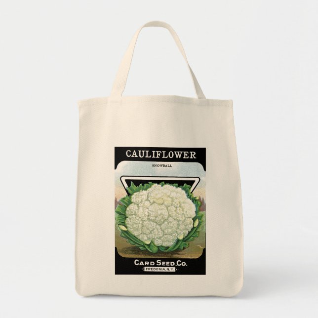 Bolsa Tote Rótulo do Pacote de Sementes da couve-flor (Frente)