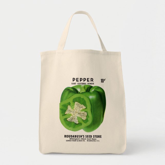 Bolsa Tote Rótulo do Pacote de Sementes de Pimenta (Frente)