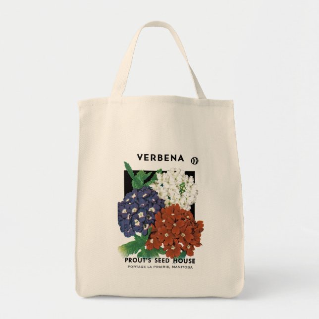 Bolsa Tote Rótulo do Pacote de Sementes Verbena (Frente)