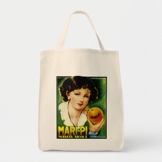 Bolsa Tote Rótulo Laranja Mari Pi (Frente)