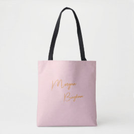 Bolsa Tote Rótulo monograma minimalista rosa