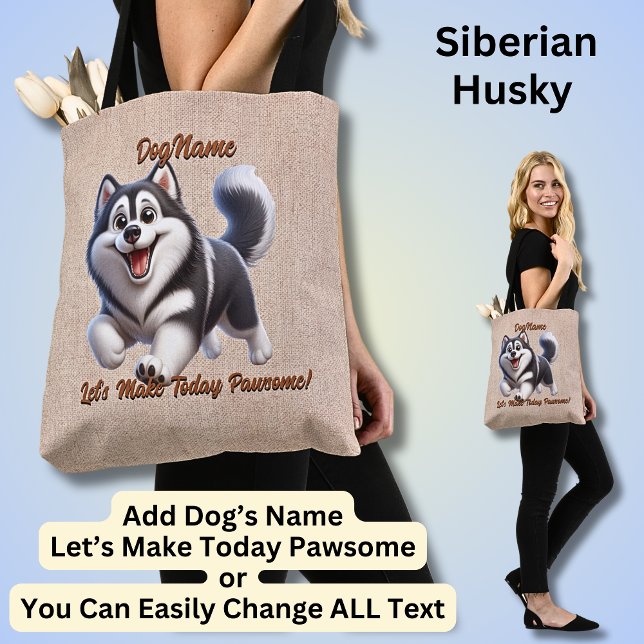 Bolsa Tote Rouco - Adicionar o nome do cão, Alterar texto (Criador carregado)
