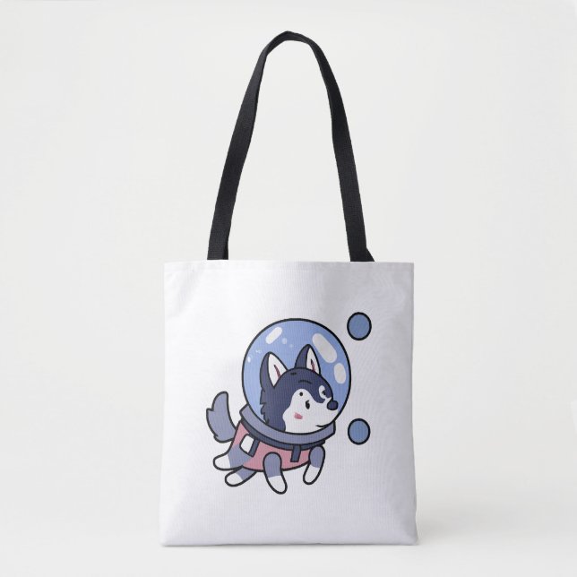 Bolsa Tote Rouco No Espaço Cão Cachorro Cachorro Voltado (Frente)