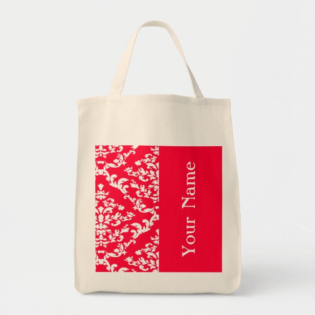 Bolsa Tote Rouge Bold Damask com o nome @ Emporiomoffa (Frente)