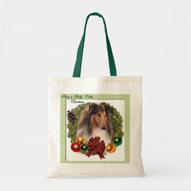 Bolsa Tote Rough Collie Natal Gifts (Frente)