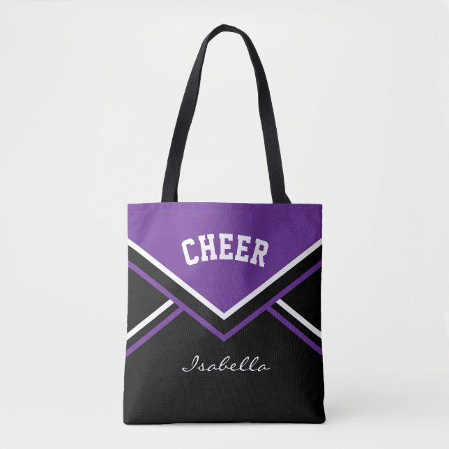Bolsa Tote Roupa de Cheerleader Roxo Cheio (Frente)