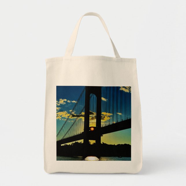 Bolsa Tote Roupas: NY Elevation Ponte Verrazzano Sunset (Frente)