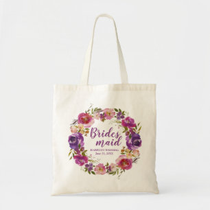 Bolsa Tote Rouple Floral Personalizado Bridesmaid Totebag