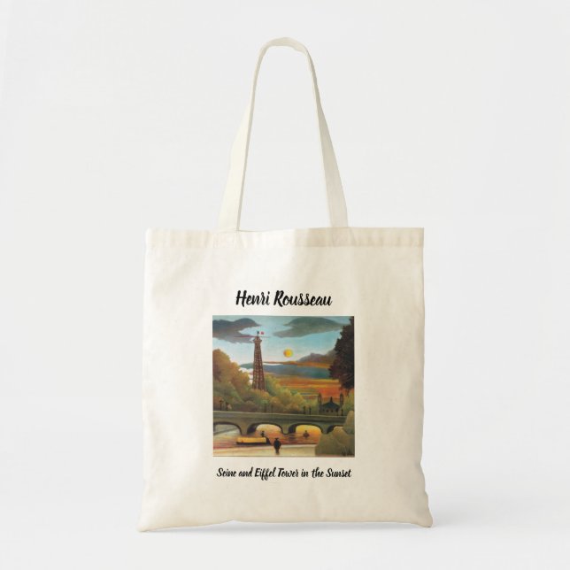 Bolsa Tote Rousseau Seine e Torre Eiffel no Sunset (Frente)