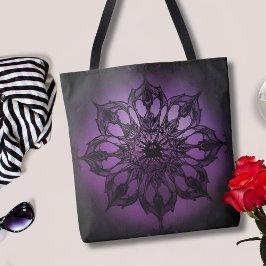 Bolsa Tote Roxa Mandala Gótica