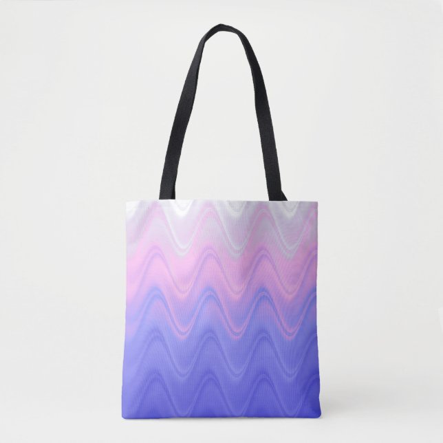 Bolsa Tote Roxo Abstrato Ondulado Rosa (Frente)
