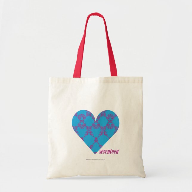 Bolsa Tote Roxo-Aqua 3 do damasco (Frente)