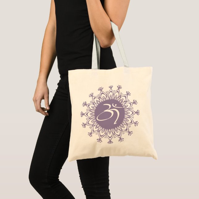 Bolsa Tote Roxo Aum elegante e do divertimento (Frente (produto))