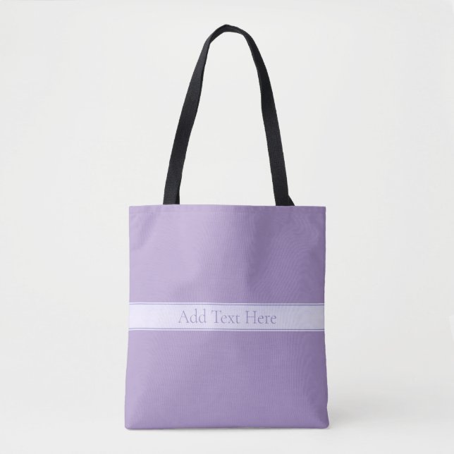 Bolsa Tote Roxo de Lavanda Leve Elegante Personalizável (Frente)