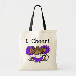 Bolsa Tote Roxo e branco do cheerleader do macaco