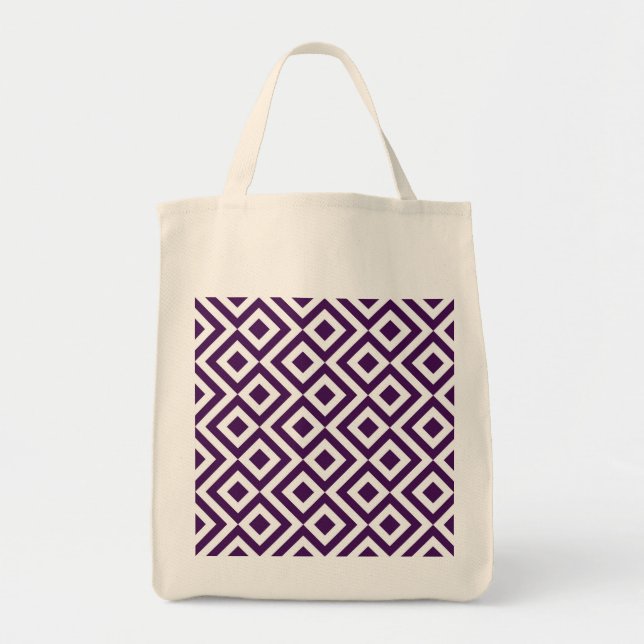 Bolsa Tote Roxo e Branco Meandro (Frente)